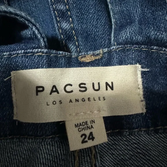 PACSUN Jean Denim Short Overalls - Picture 5 of 6